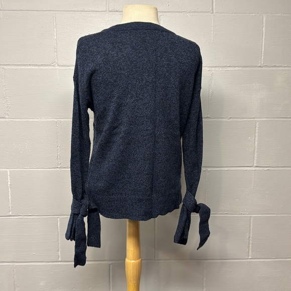 Madewell Marled Baltic Blue Tie Cuff Pullover Sweater Size XXS - Picture 6 of 9